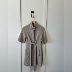 Banana republic sweater Dress women SZ Small Short Sleeve Belted Button Up Long